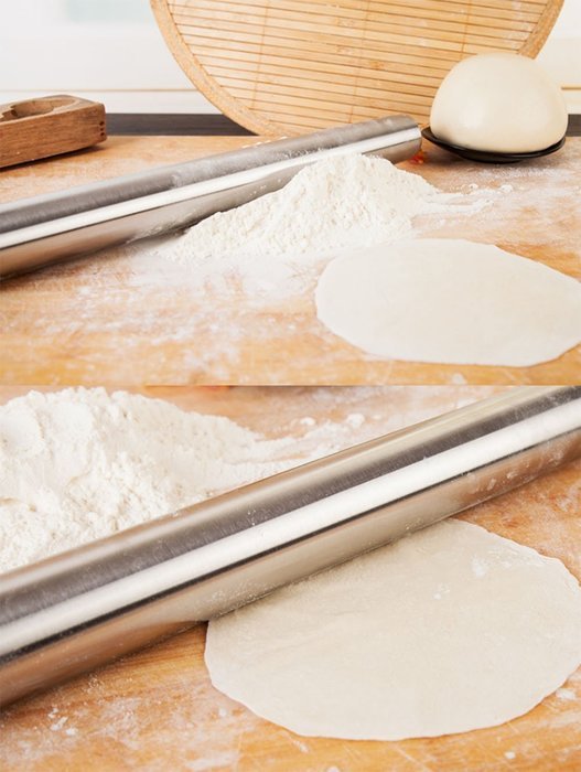 Neeshow 15.8 inch Professional Stainless Steel French Rolling Pin for Baking N4