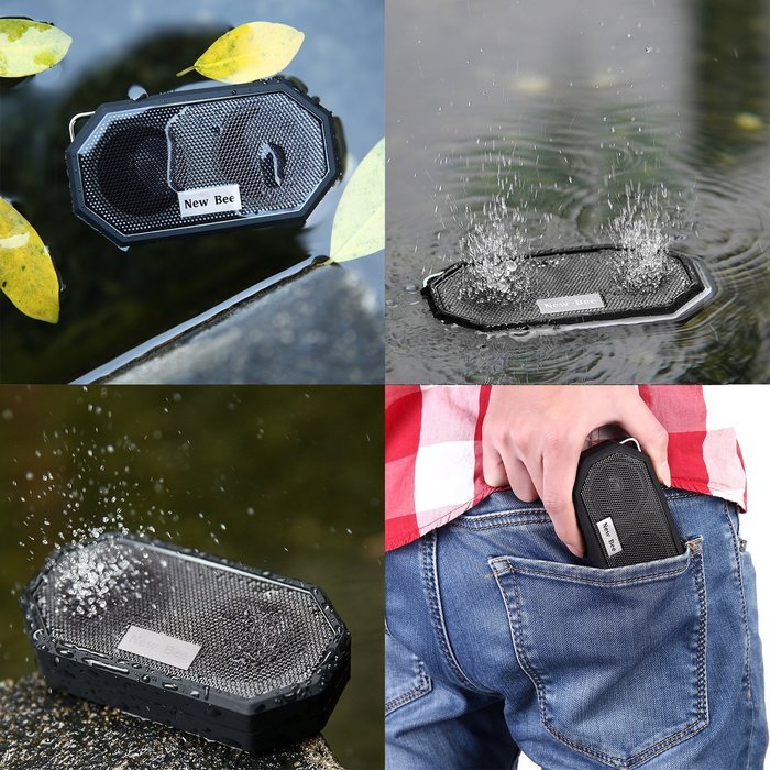 Bluetooth Speaker ,New Bee IP65 Water Resistant CSR Bluetooth 4.0 Handsfree Portable Indoor / Outdoor Enhance... N5