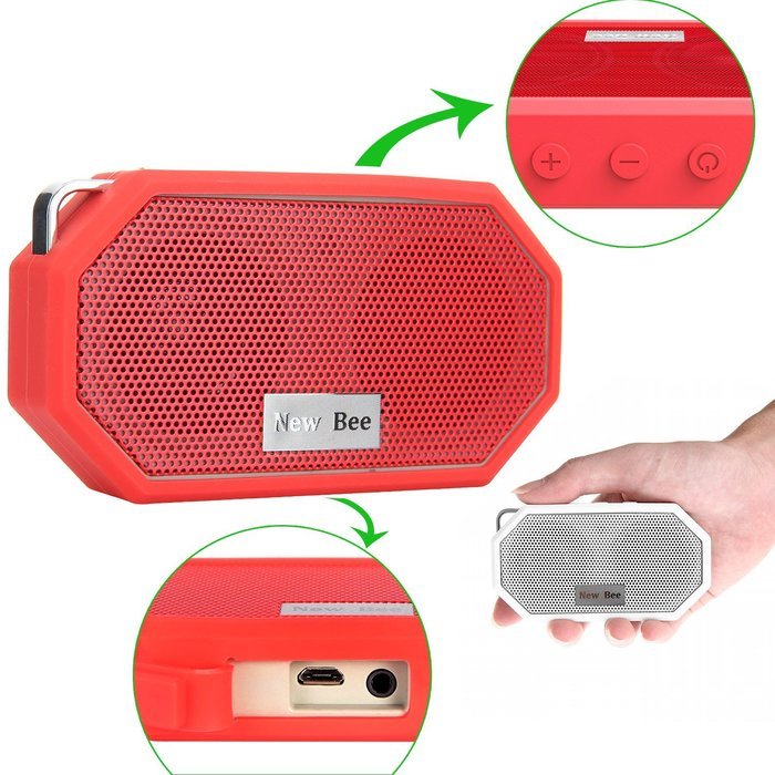 Bluetooth Speaker ,New Bee IP65 Water Resistant CSR Bluetooth 4.0 Handsfree Portable Indoor / Outdoor Enhance... N13