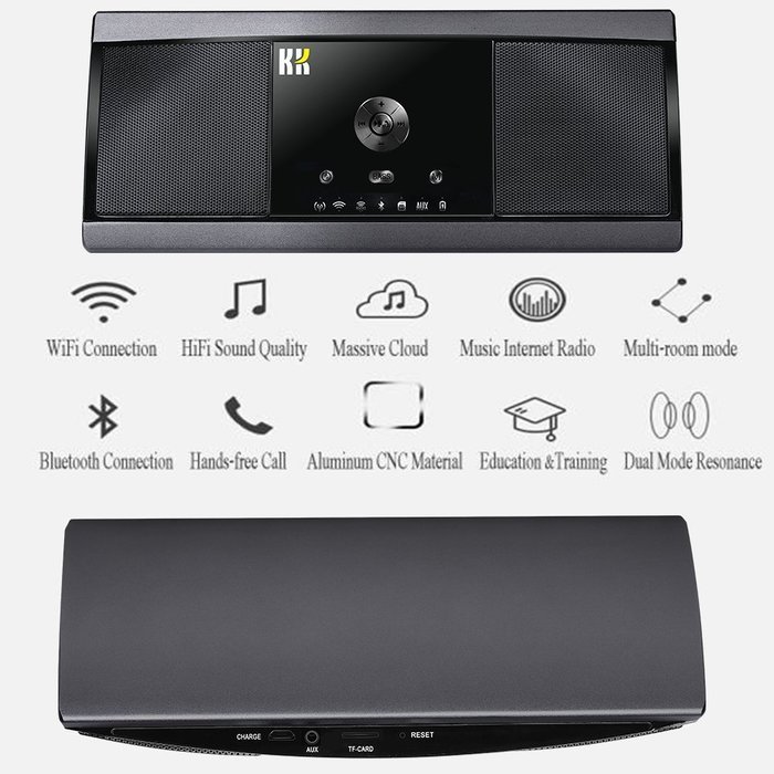 KK Bluetooth / WiFi Speaker , Portable Wireless Stereo Speaker with Subwoofer Bass , Apple Airplay, DLNA, Multi... N2