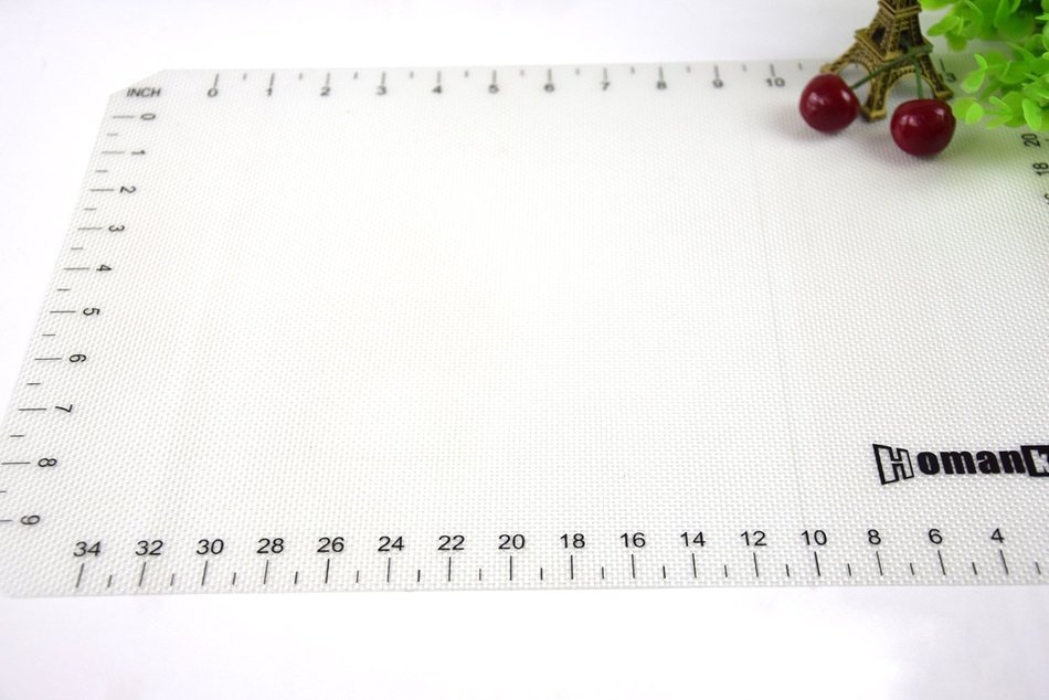 Homankit Silicone Baking Mat with Measurements, Half Sheet 11 5/8" x 16 1/2", Reusable Non-Stick Surface, White N4
