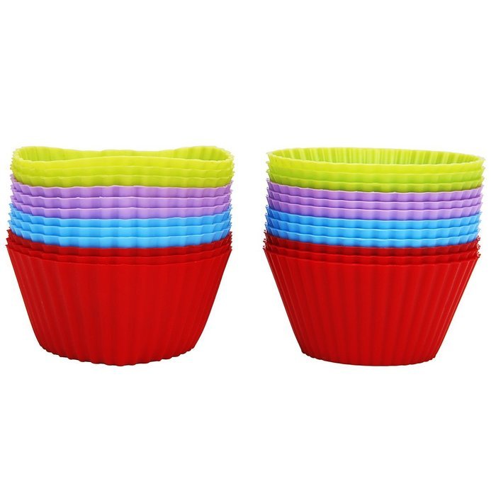 Chefaith 24-Pcs Reusable Silicone Baking Cups, Cupcake Liners, Muffin ...