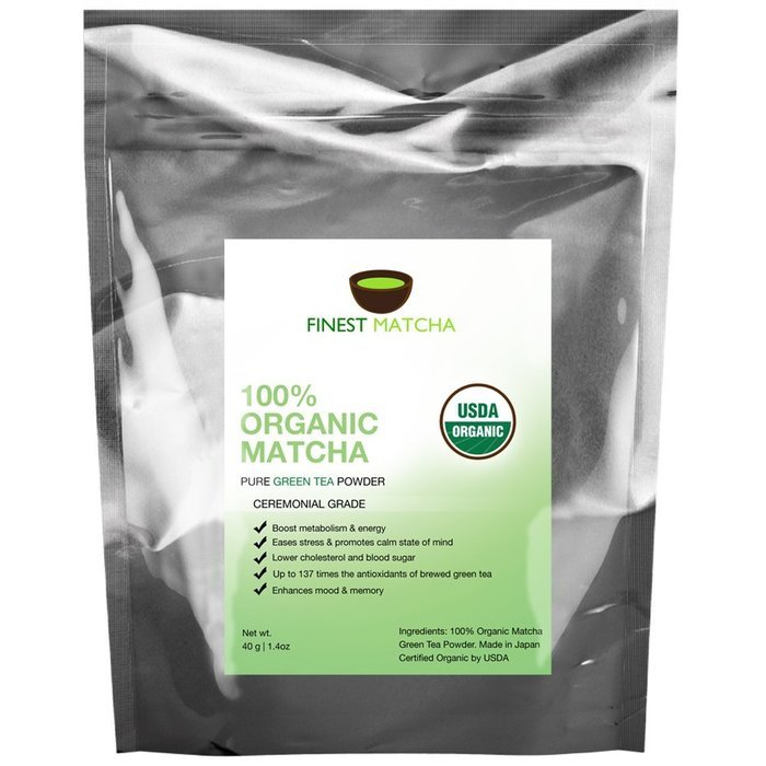 Finest Matcha Green Tea Powder, 100% Organic Premium Japanese Matcha - Fat Burner, Energy Booster, 137 x Antioxidants... N8