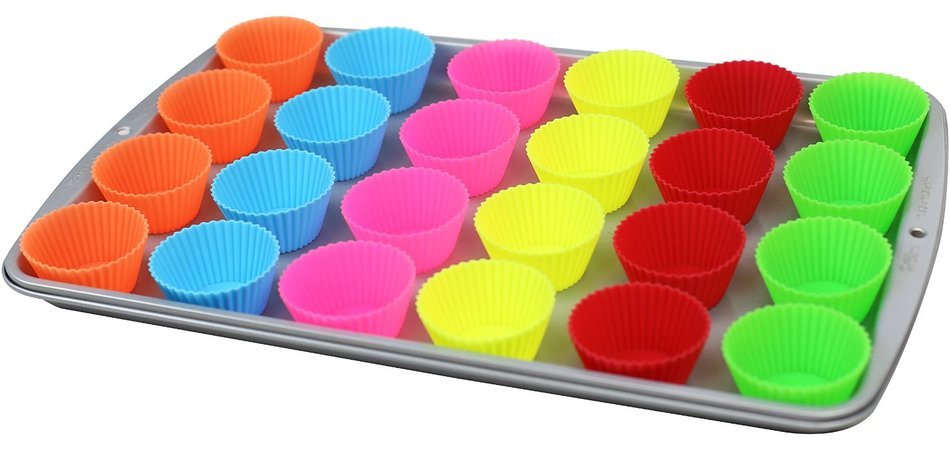24-PACK DecoBros Silicone Baking Muffin Cup Cupcake Liners Molds Set N2