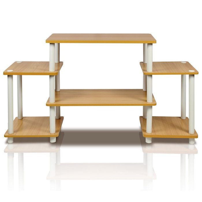 Furinno 11257BK/GY Turn-N-Tube No Tools Entertainment TV Stands, Black/Grey N5