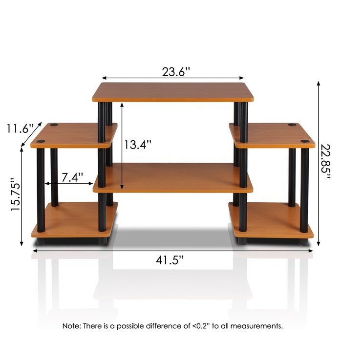Furinno 11257BK/GY Turn-N-Tube No Tools Entertainment TV Stands, Black/Grey N10