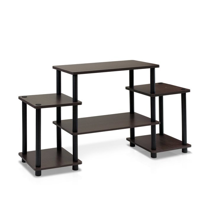 Furinno 11257BK/GY Turn-N-Tube No Tools Entertainment TV Stands, Black/Grey N13