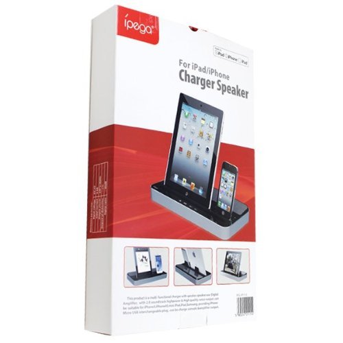ipega elegant Multi-function Stand style Charging Dock with Speaker for iPhone /iPad /iPod /Samsung (Black) N3