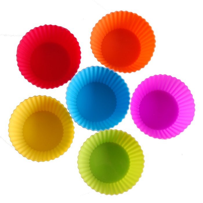 Lingstar 24-Pack Reusable Silicone Baking Cups Cupcake Liners - Muffin Cups Cake Molds N4