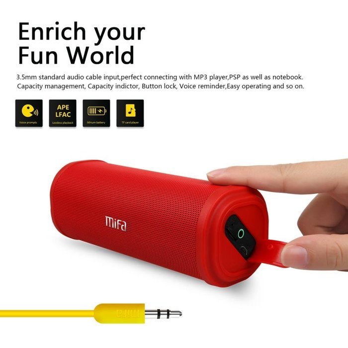 Swizze MIFA F5 Waterproof Bluetooth Speaker Portable Outdoor Dustproof Stereo Speaker Pure Sound For Smartphones... N12