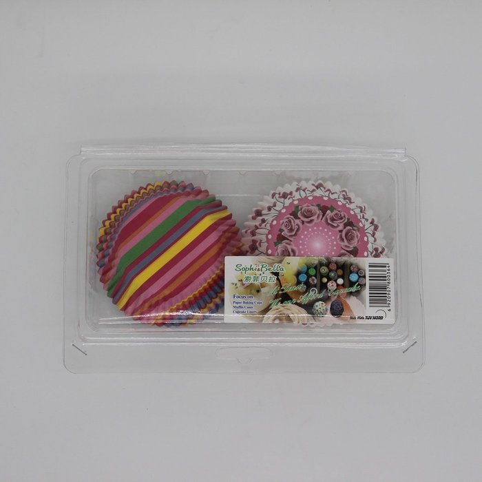 SophieBella 200-Count 8-Styles-Assorted Baking-Cups Muffin-Liners Style-C for Wedding Holiday Party N5