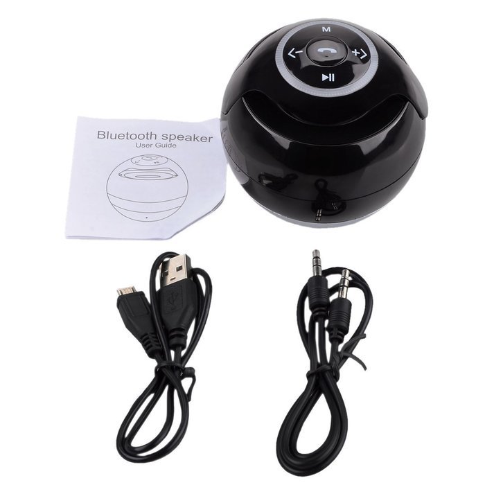 Unbruvo Speaker Mini Portable Wireless Handsfree Built-in Mic for iPhone Samsung - Black N5