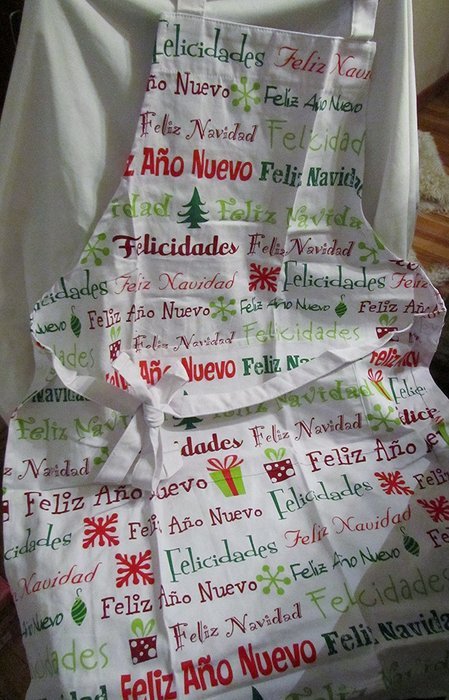 Spanish Hispanic Christmas Feliz Navidad Feliz Ano Nuevo Kitchen Baking Apron