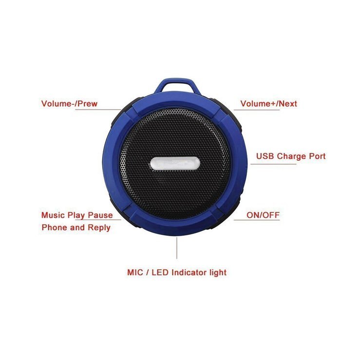 Hipipooo Portable Waterproof Bluetooth 3.0 5W Wireless Bluetooth Speakers C6 Stereo Sound box for Phones Computer... N32