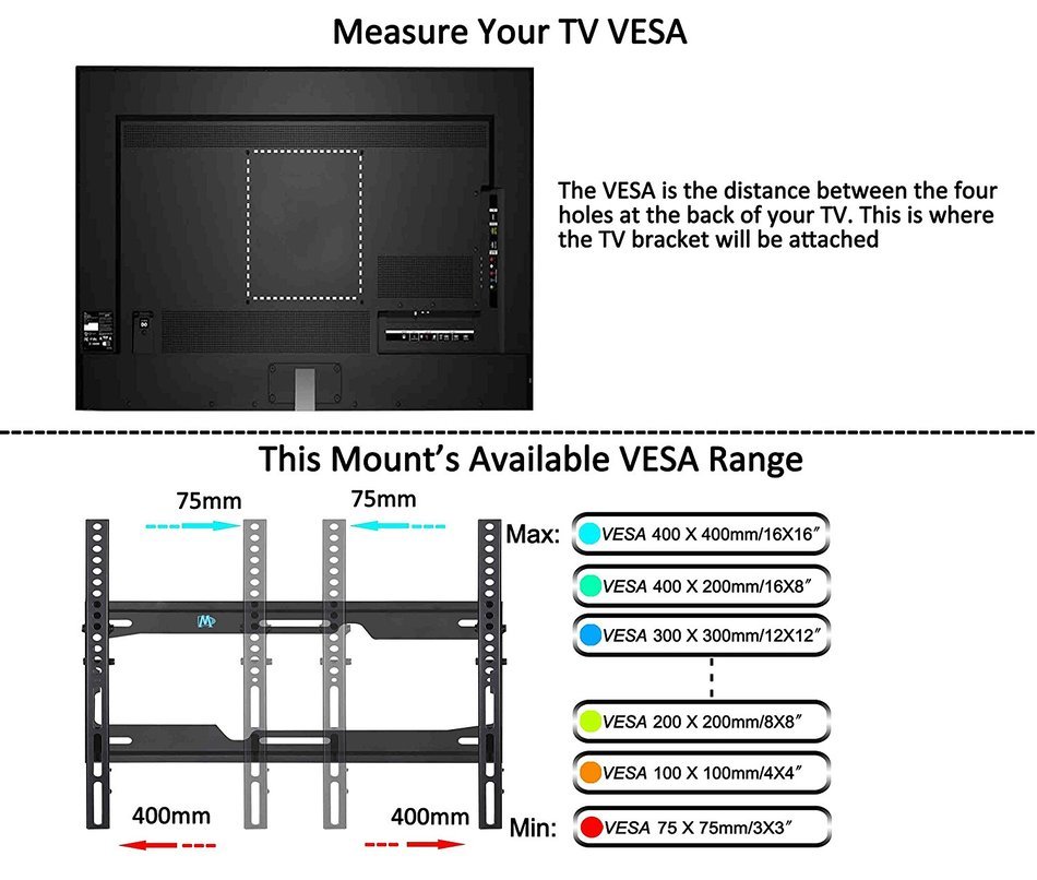 Mounting Dream MD2268-MK TV Wall Mount Tilting Bracket for Most 26-55 Inch LED, LCD and Plasma TVs up to VESA... N4