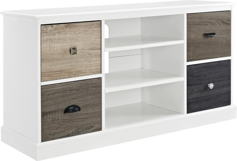 Altra Mercer 50" TV Console with Multicolored Door Fronts, White