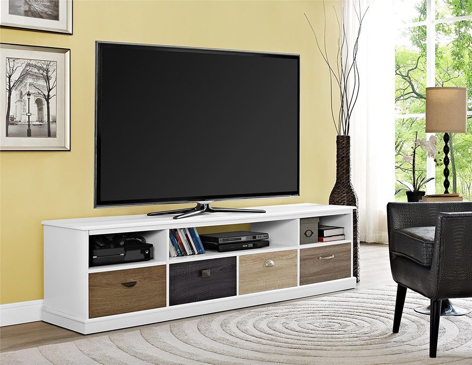 Altra Mercer 50" TV Console with Multicolored Door Fronts, White N17