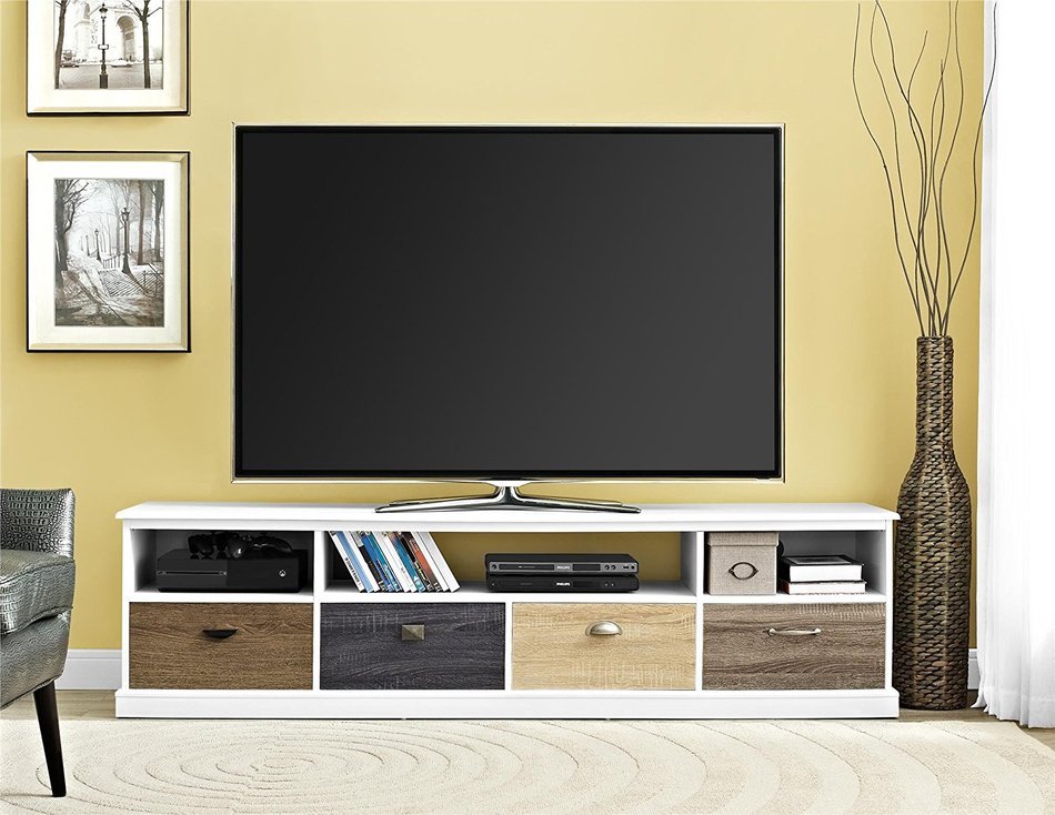 Altra Mercer 50" TV Console with Multicolored Door Fronts, White N18