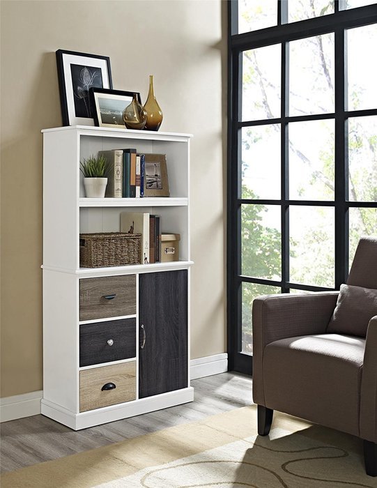 Altra Mercer 50" TV Console with Multicolored Door Fronts, White N26