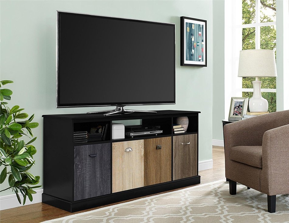 Altra Mercer 50" TV Console with Multicolored Door Fronts, White N32