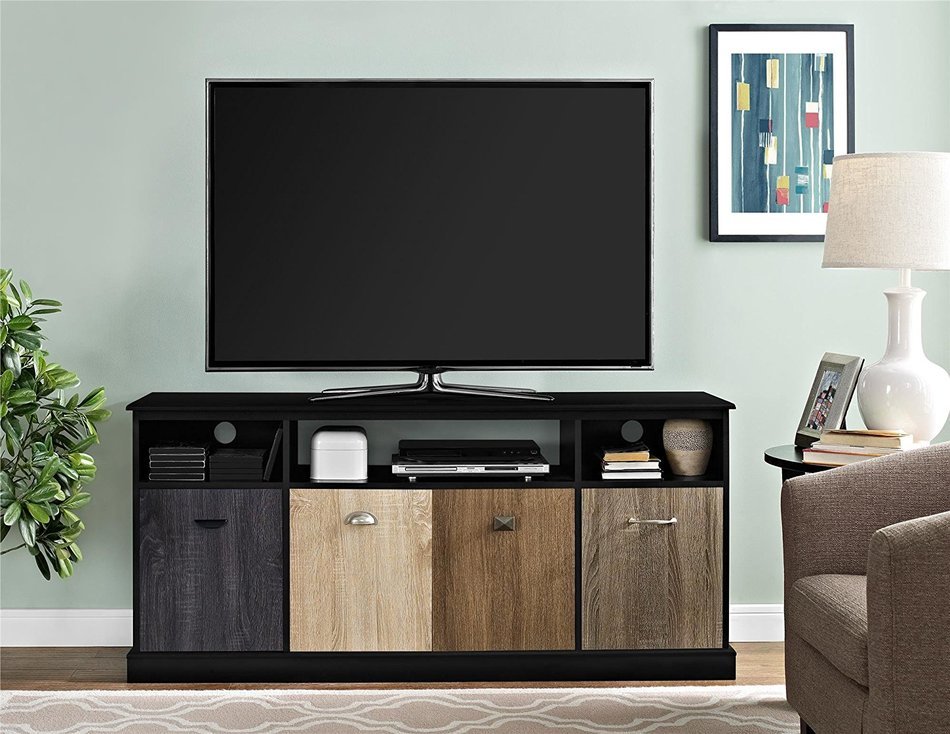 Altra Mercer 50" TV Console with Multicolored Door Fronts, White N33