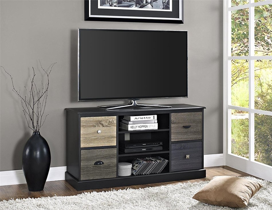 Altra Mercer 50" TV Console with Multicolored Door Fronts, White N43