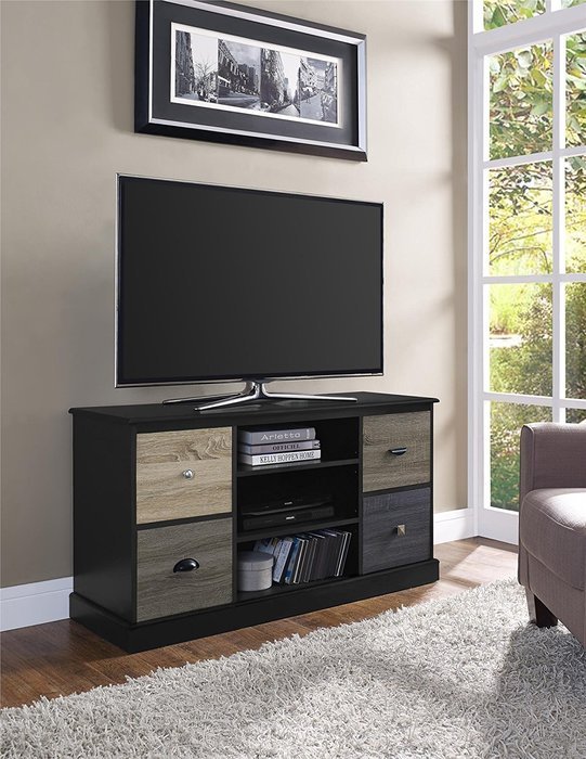 Altra Mercer 50" TV Console with Multicolored Door Fronts, White N44