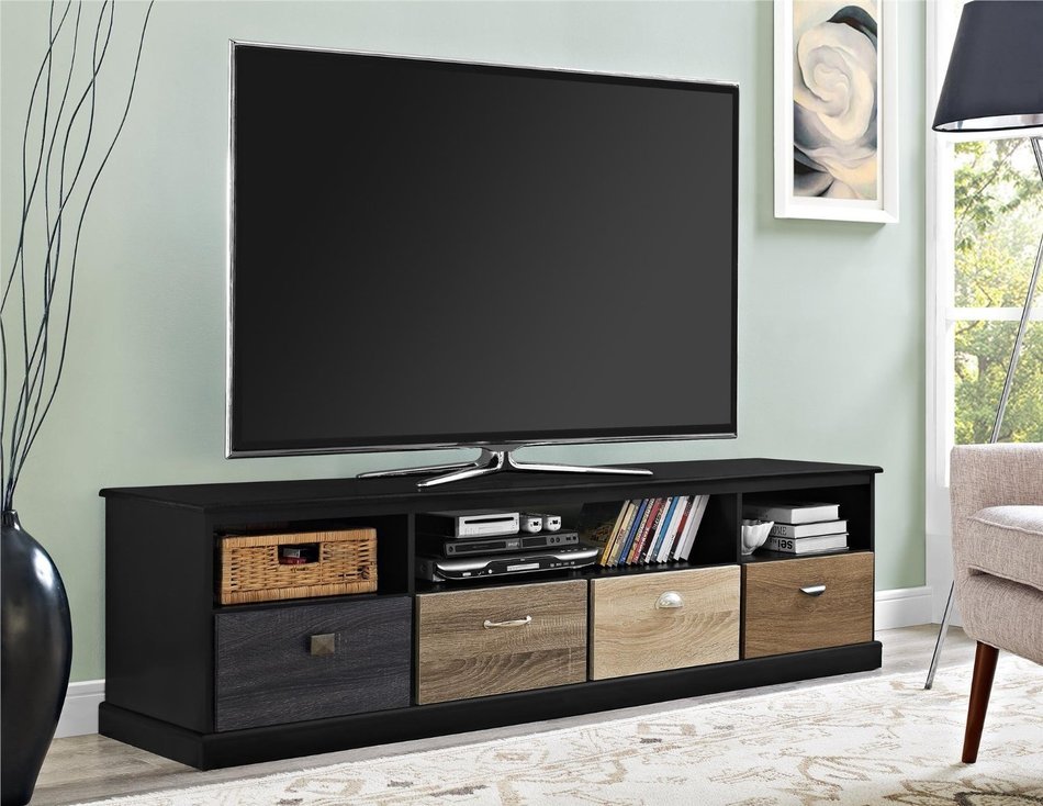 Altra Mercer 50" TV Console with Multicolored Door Fronts, White N60