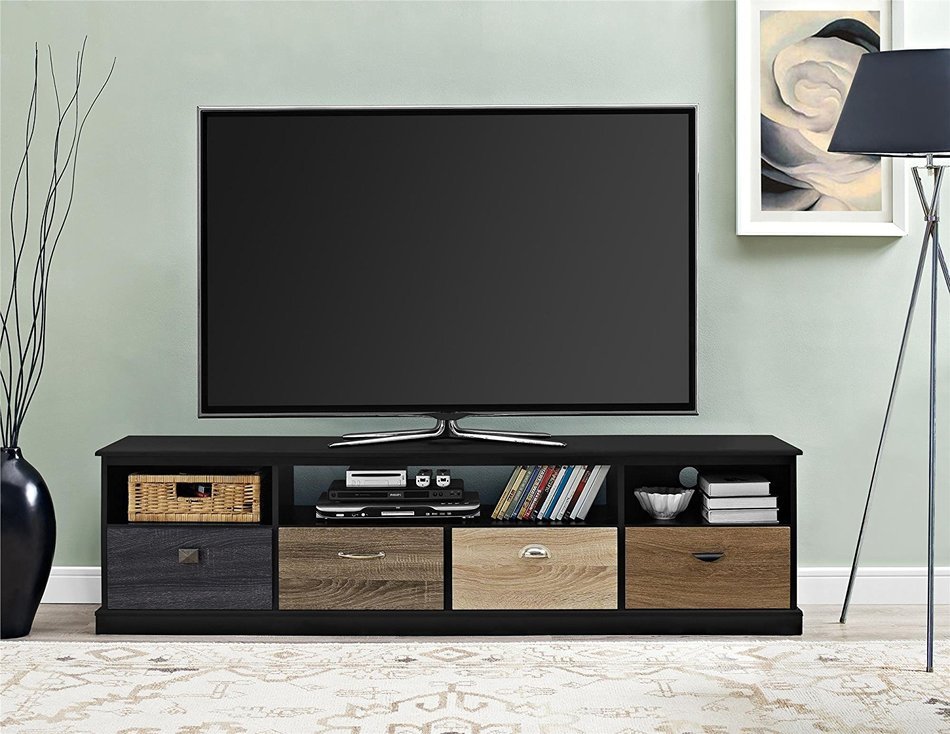 Altra Mercer 50" TV Console with Multicolored Door Fronts, White N61