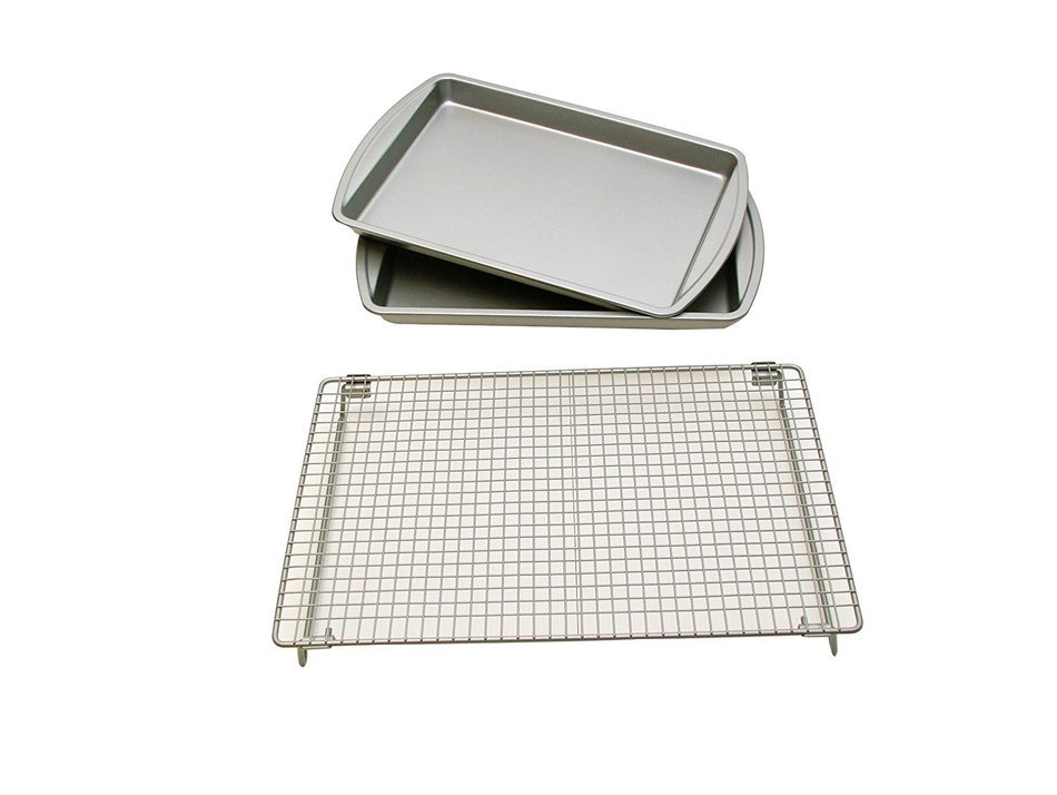 Kitchen Elements Value Pack Cookie Baking Sheets with bonus Cooling Rack
