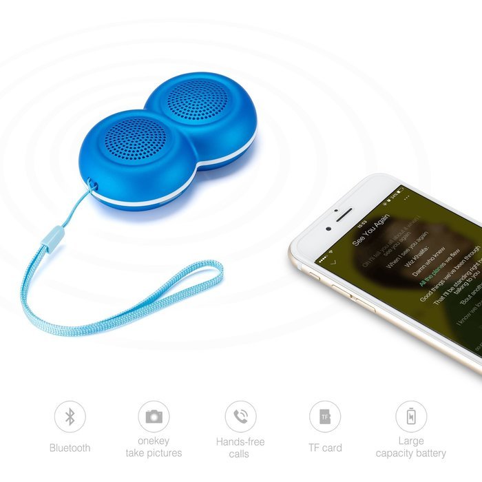 Ptatoms Portable Bluetooth Speakers with Superior Sound & Build-in Mic for Climbing, Running - Blue N4