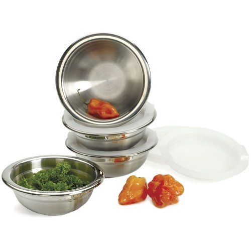 8 Piece Stainless Steel Prep Bowls Set with Lids