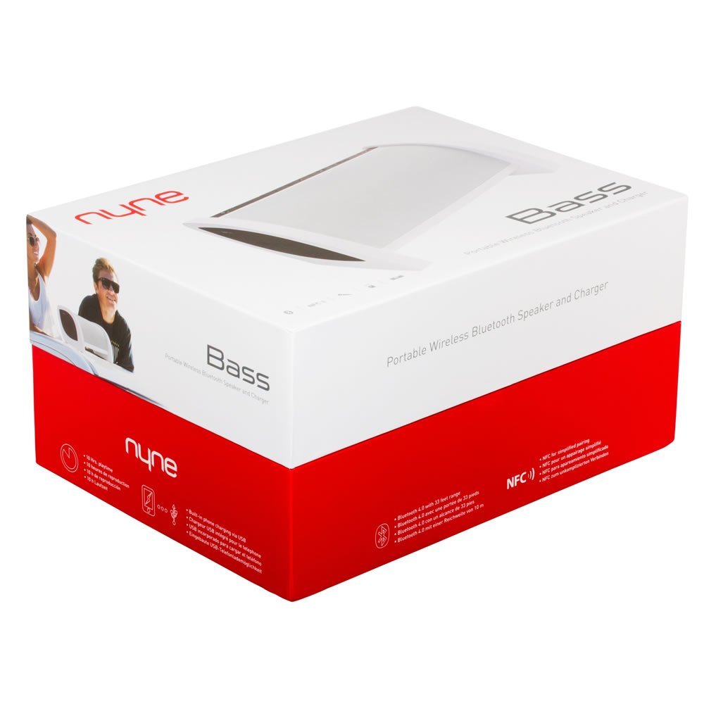 NYNE Bass Portable Bluetooth Speaker with Builtin Active Subwoofer