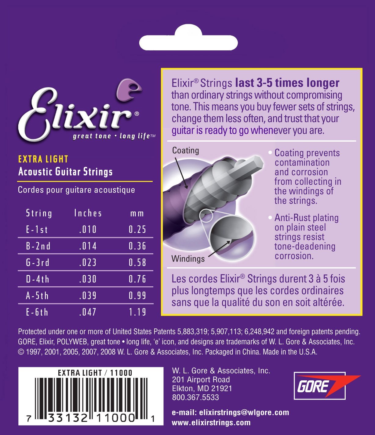 Elixir Strings 80/20 Bronze Acoustic Guitar Strings w POLYWEB Coating ...