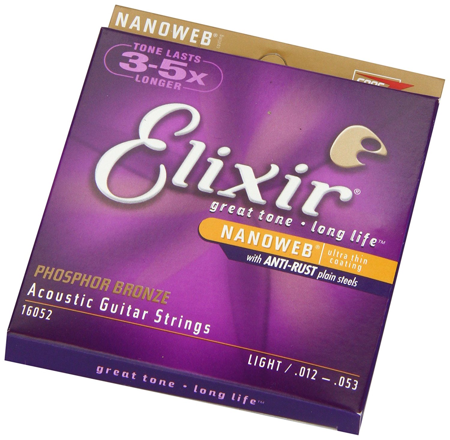 Elixir Strings 80/20 Bronze Acoustic Guitar Strings w POLYWEB Coating ...