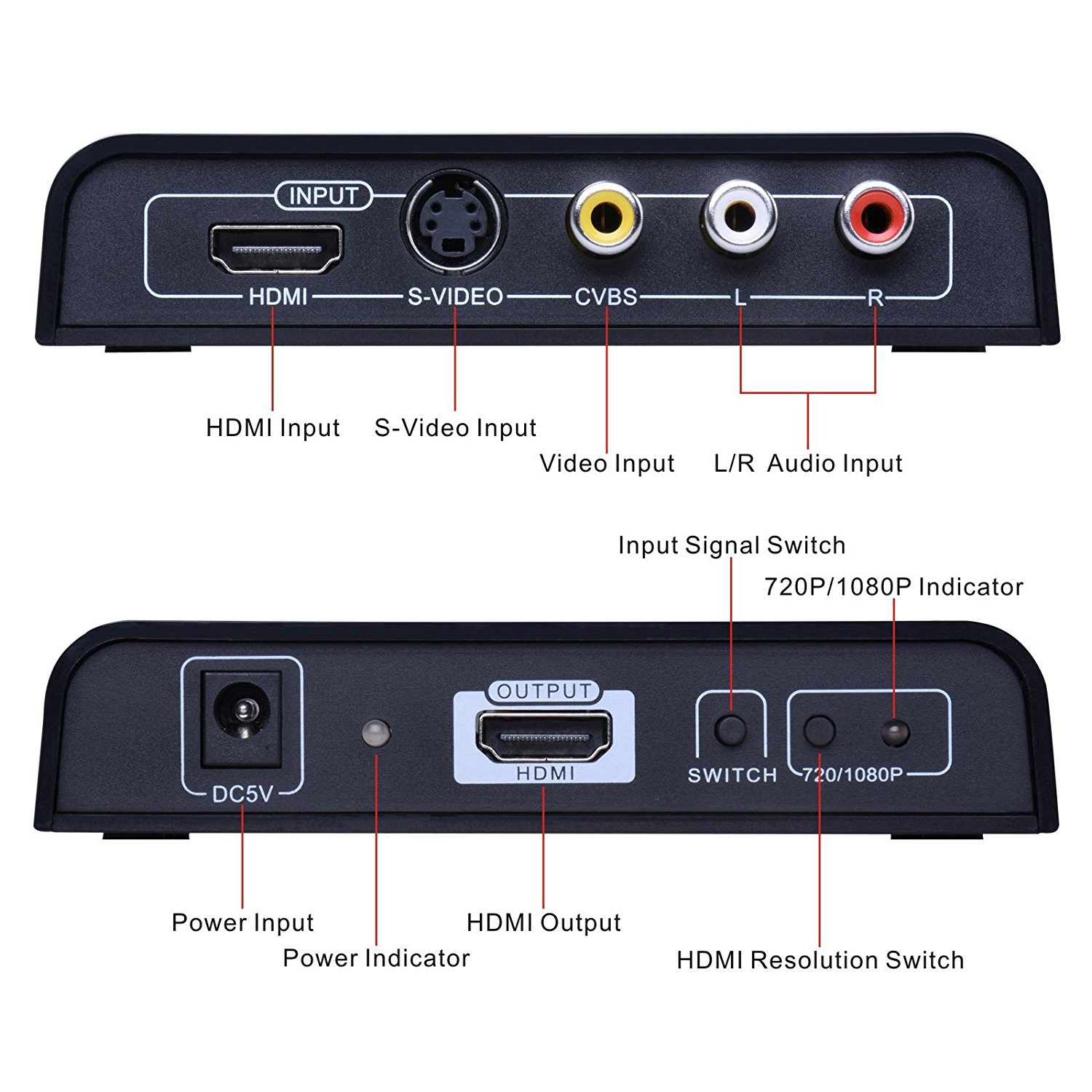 Tendak 3RCA AV CVBS Composite & S-Video R/L Audio to HDMI Converter ...