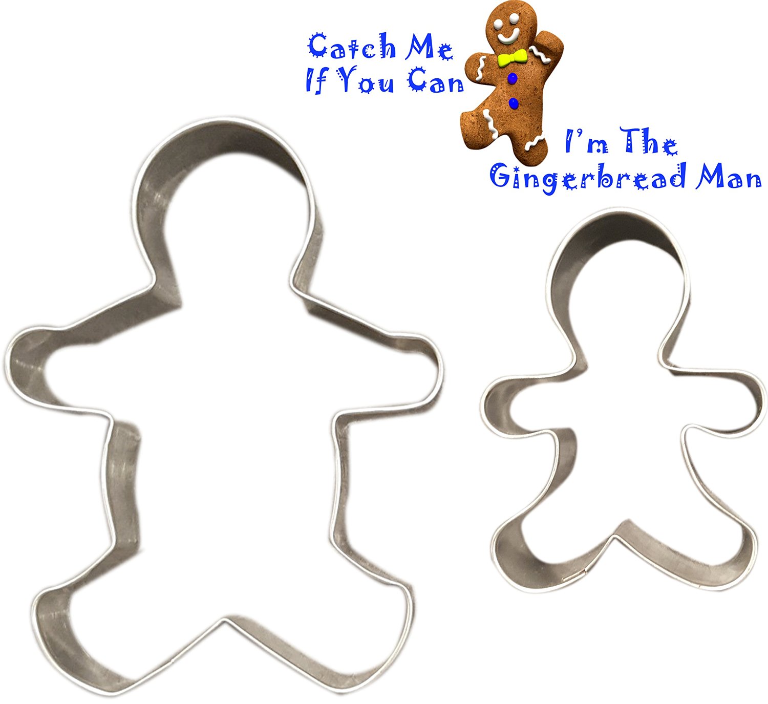 Gingerbread Man Cookie Cutters Set Of 2 Multipurpose Cutters One 5