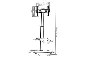 VIVO TV Cart for LCD LED Plasma Flat Panels Stand with Wheels Mobile fits 37" to 70" (STAND-TV02D) N7