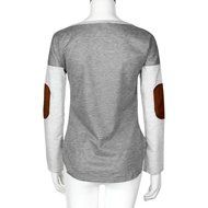 AIMTOPPY Fashion Women Long Sleeve Deer Printed Shirt Casual Blouse Loose Tops T Shirt (S, Grey) N5