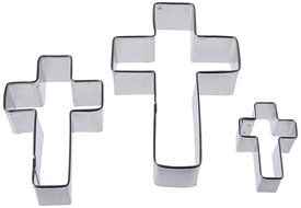 R &amp; M Cross Shaped 3 Piece Cookie Cutter Set