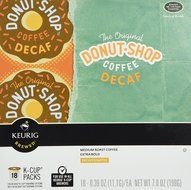 Keurig 01802 Coffee People Donut Shop Decaf Coffee K-cups, Box/18 N3