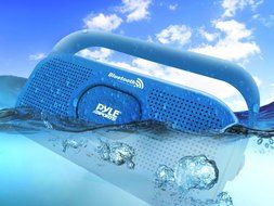PYLE PBTW20BK Surf Sound 2-In-1 Waterproof Wireless Bluetooth Stereo Speaker &amp; Microphone for Call Answering,... N2