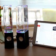 Aolyty Colorful LED Dancing Water Fountain Light Show Sound Speaker for iPhone iPad Laptops Smartphone Black N3