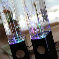 Aolyty Colorful LED Dancing Water Fountain Light Show Sound Speaker for iPhone iPad Laptops Smartphone Black N5