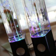 Aolyty Colorful LED Dancing Water Fountain Light Show Sound Speaker for iPhone iPad Laptops Smartphone Black N6