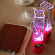Aolyty Colorful LED Dancing Water Fountain Light Show Sound Speaker for iPhone iPad Laptops Smartphone Black N12