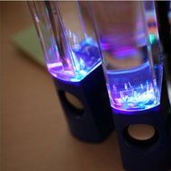 Aolyty Colorful LED Dancing Water Fountain Light Show Sound Speaker for iPhone iPad Laptops Smartphone Black N15