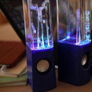 Aolyty Colorful LED Dancing Water Fountain Light Show Sound Speaker for iPhone iPad Laptops Smartphone Black N16
