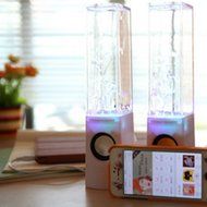 Aolyty Colorful LED Dancing Water Fountain Light Show Sound Speaker for iPhone iPad Laptops Smartphone Black N20