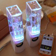 Aolyty Colorful LED Dancing Water Fountain Light Show Sound Speaker for iPhone iPad Laptops Smartphone Black N21